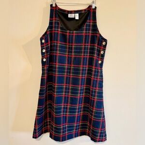 Vermont Country Store Plaid Wool Blend Shift Dress Size XL